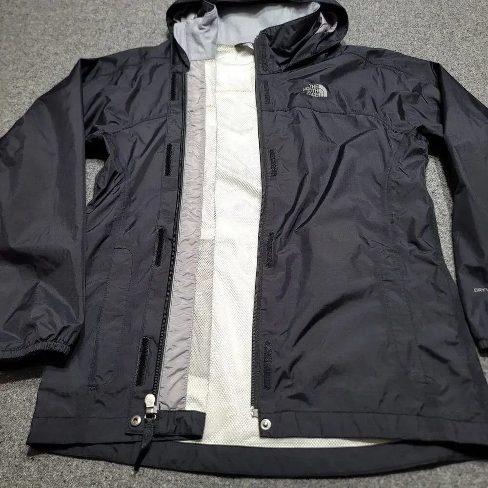 The North Face Jacket Girls Extra Large 18 Black Resolve Reflective Ripstop Rain